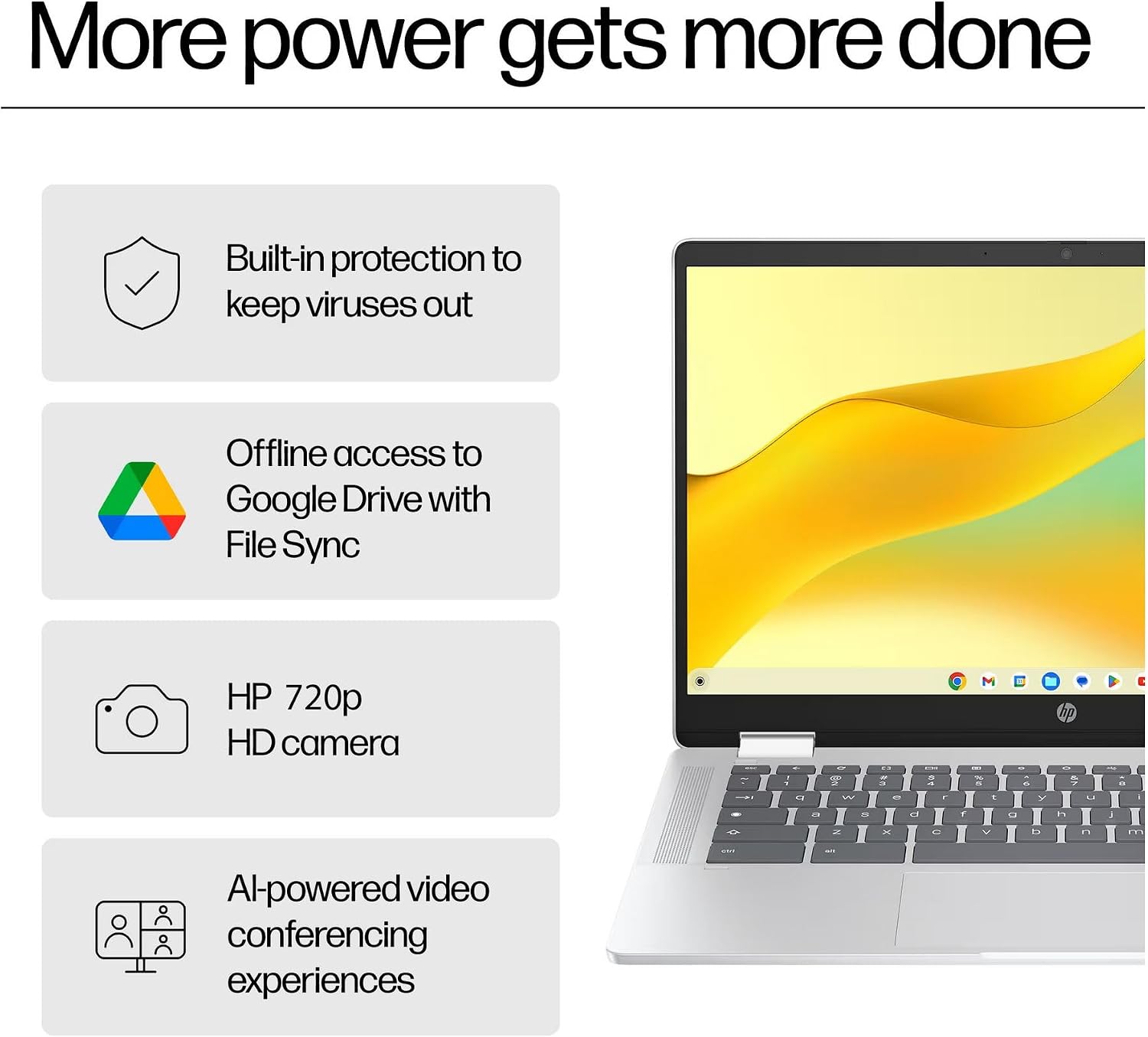 HP Convertible 2-in-1 Chromebook in Silver 14' Touch HD Intel 4-Core up to 3.40GHz 4GB Ram 128GB Storage 4K Graphics Super-Fast WiFi Chrome OS (14b - Renewed)