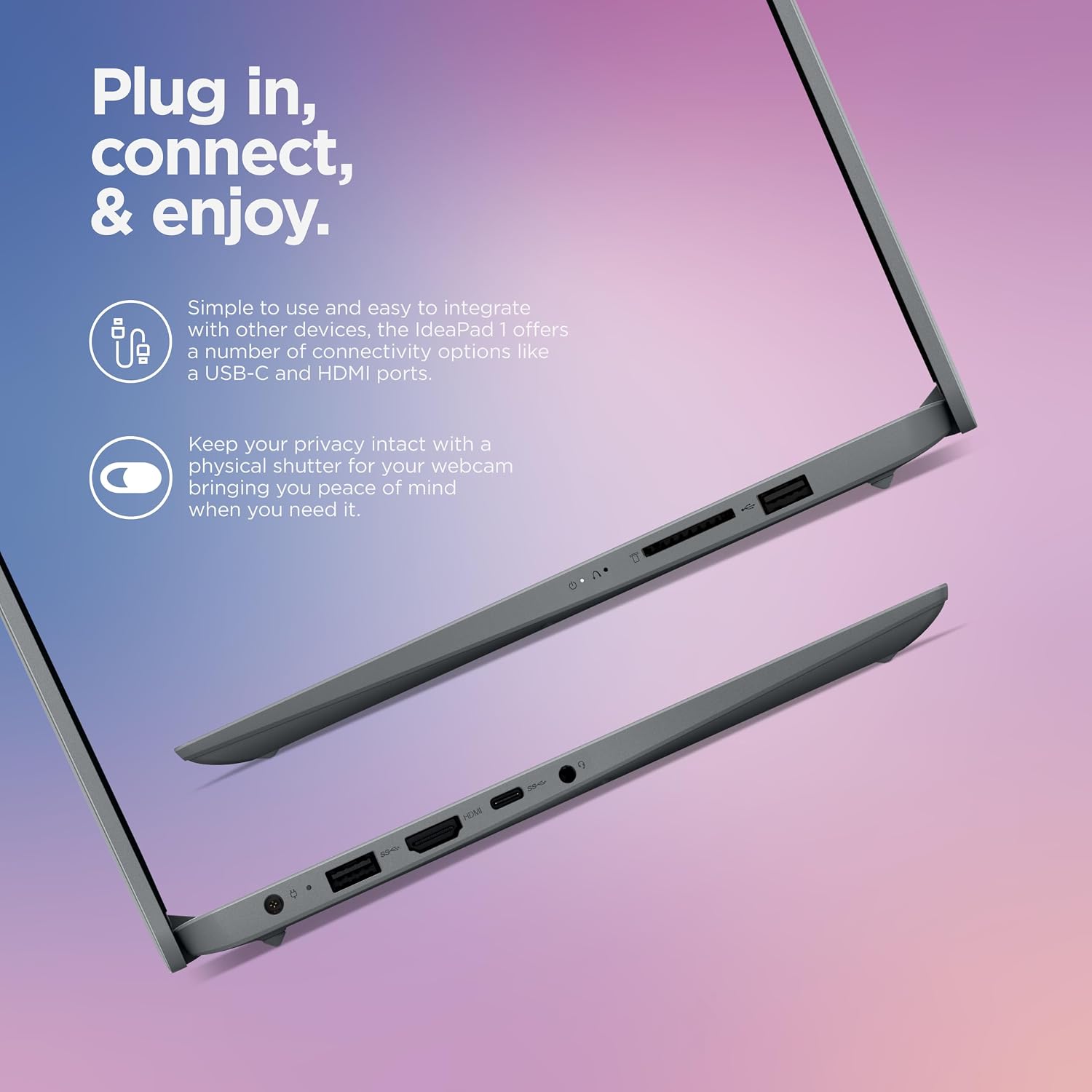 Lenovo IdeaPad 14' Laptop Computer 2025, 12GB RAM, 884GB Storage (256GB SSD +128GB eMMC +500GB Ext), Intel Core Processor, UHD Graphics, Long Battery WiFi-6, MarxsolAccessory, 1-Yr Office 365, Win 11