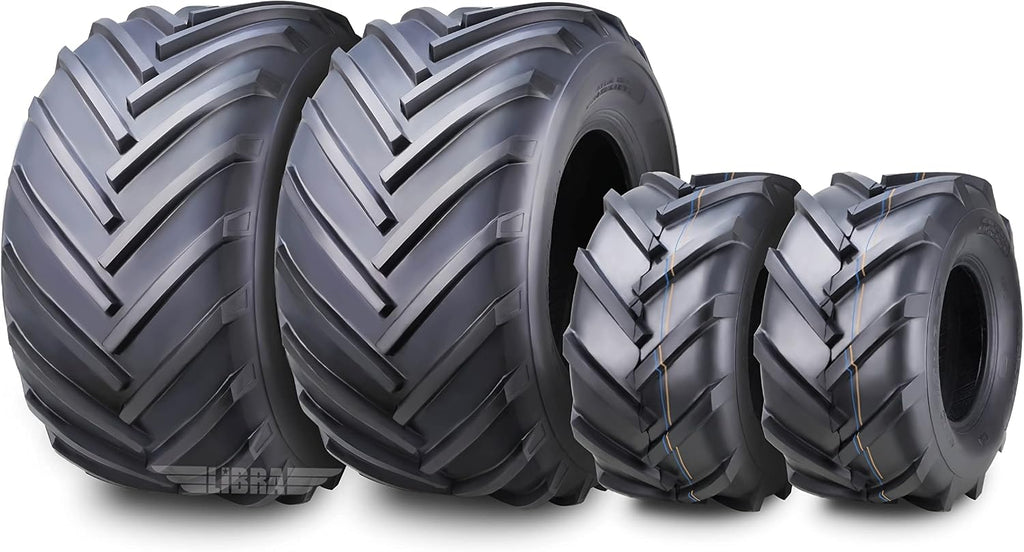 WANDA Set 4 18X8.5-8 & 26X12-12 Lawn Mower Agriculture Farm Tractor Tires Super Lug 4 Ply-13079/13215