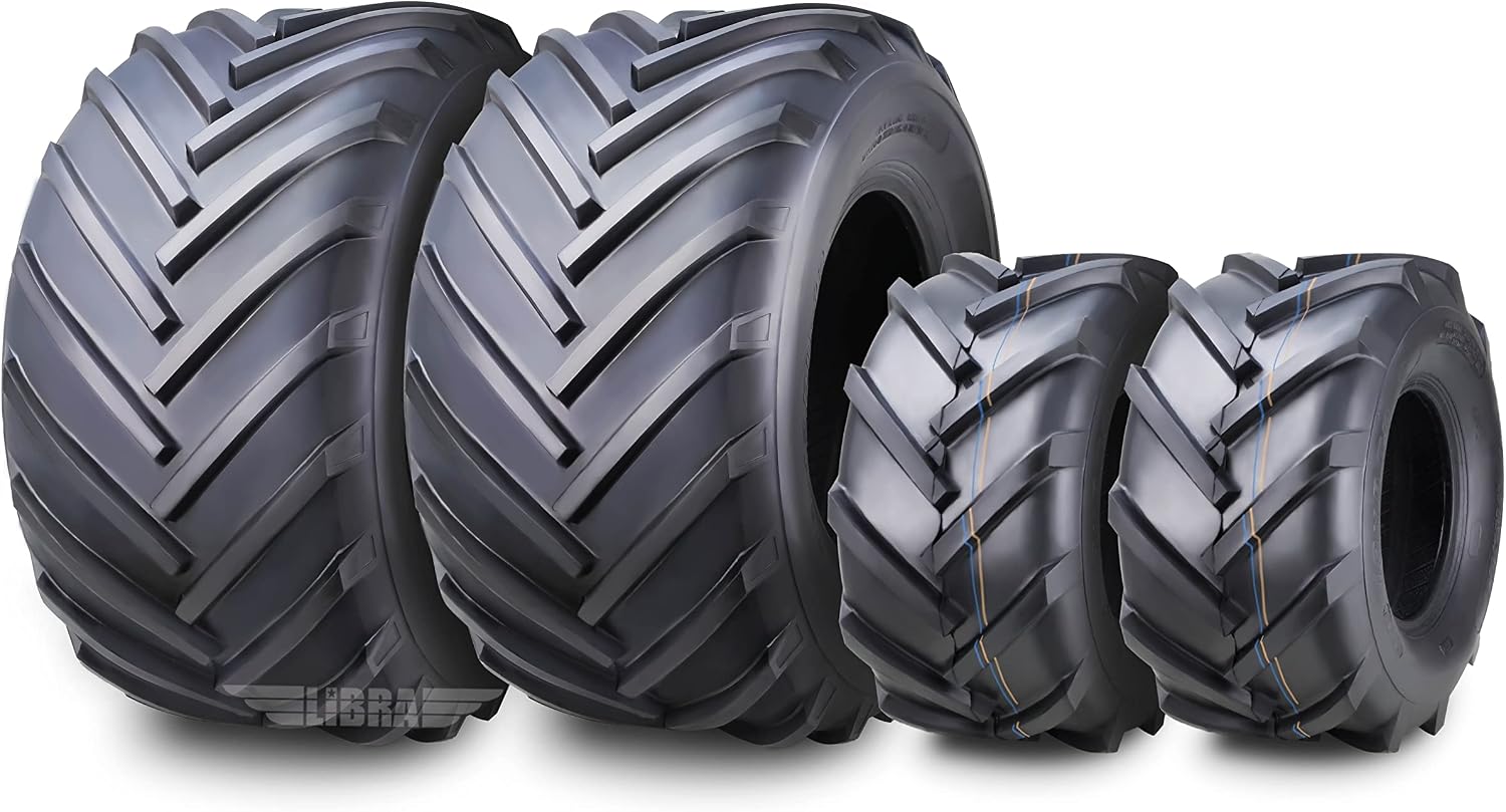 WANDA Set 4 18X8.5-8 & 26X12-12 Lawn Mower Agriculture Farm Tractor Tires Super Lug 4 Ply-13079/13215