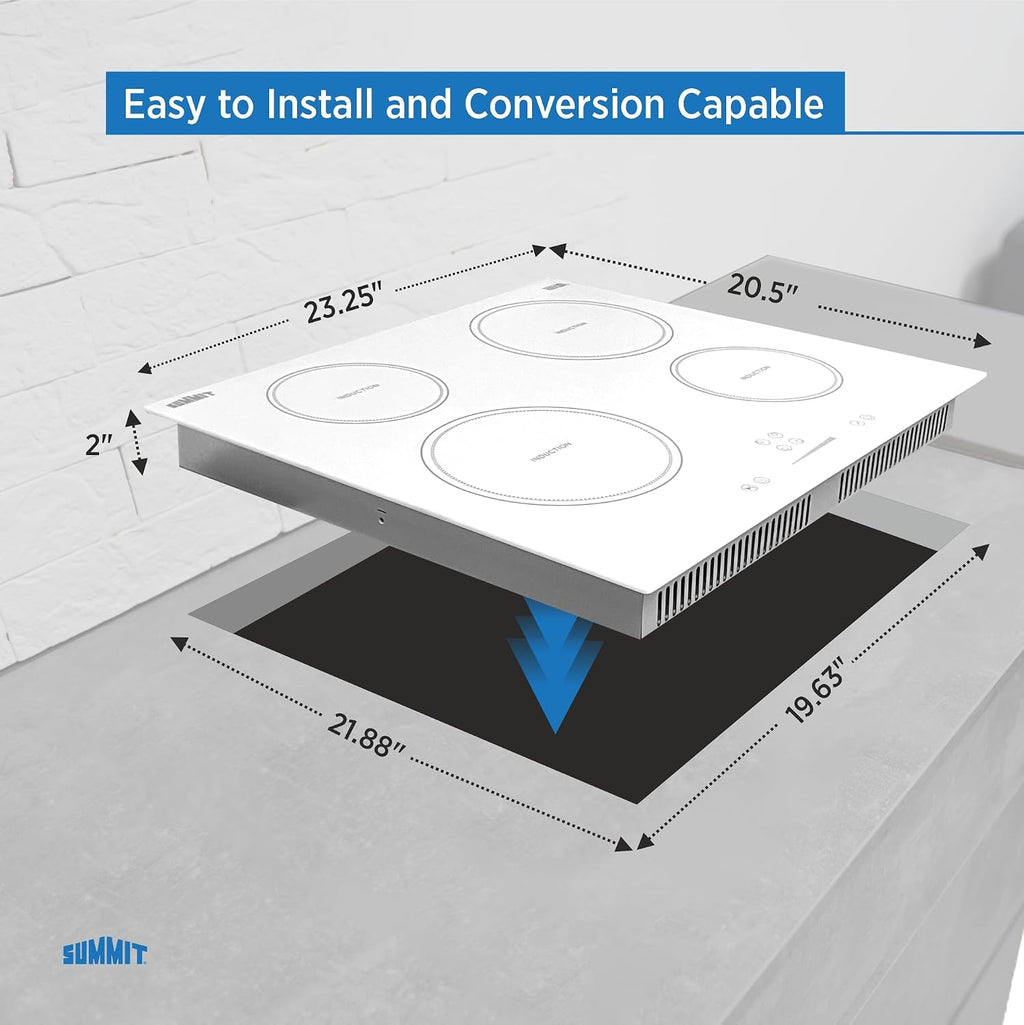 Summit 24' 4 Zone Electric Cooktop 208-240V Induction Cooktop, ADA Compliant, White- SINC4B242W