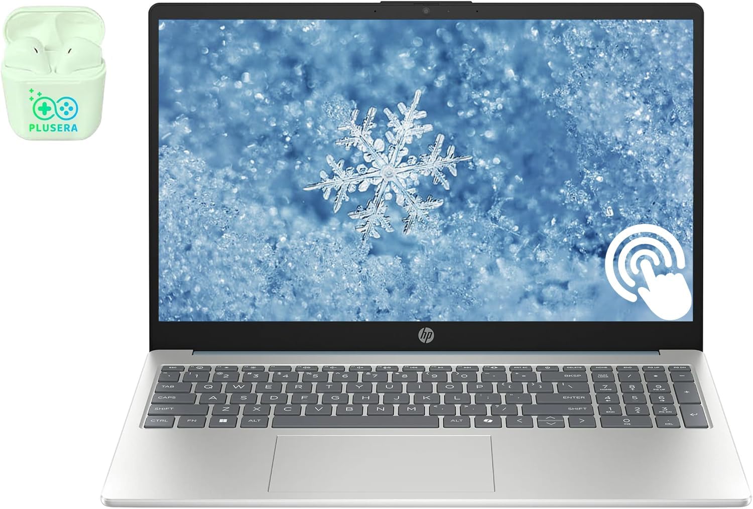 HP 15.6' FHD Touchscreen Business & Student Laptop Computer, 8GB RAM 512GB SSD, 8-Cores Intel Core i3, Windows 11, PLUSERA Earphones, Moonlight Blue