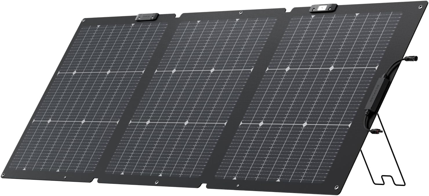 EF ECOFLOW 160 Watt Portable Solar Panel for Power Station, Foldable Solar Charger with Adjustable Kickstand, Waterproof IP68 for Outdoor Camping RV Off Grid System