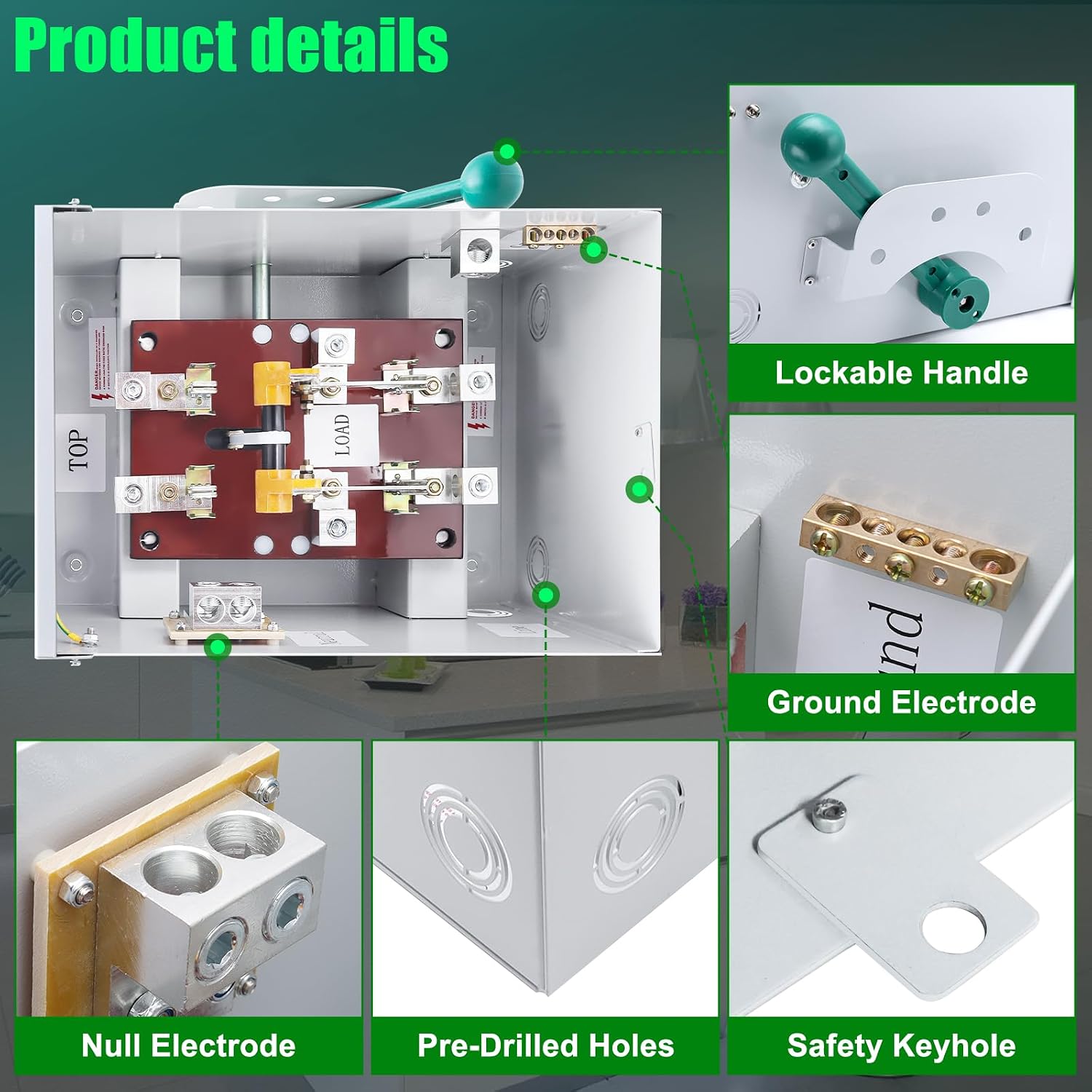 200A Generator Transfer Switch General Duty Double-Throw Safety Switch 48000W, 120/240-Volt 200 Amps Manual Transfer Switch Compact Design NEMA 3R Rainproof Non-fusible Two-Pole Three-Wire