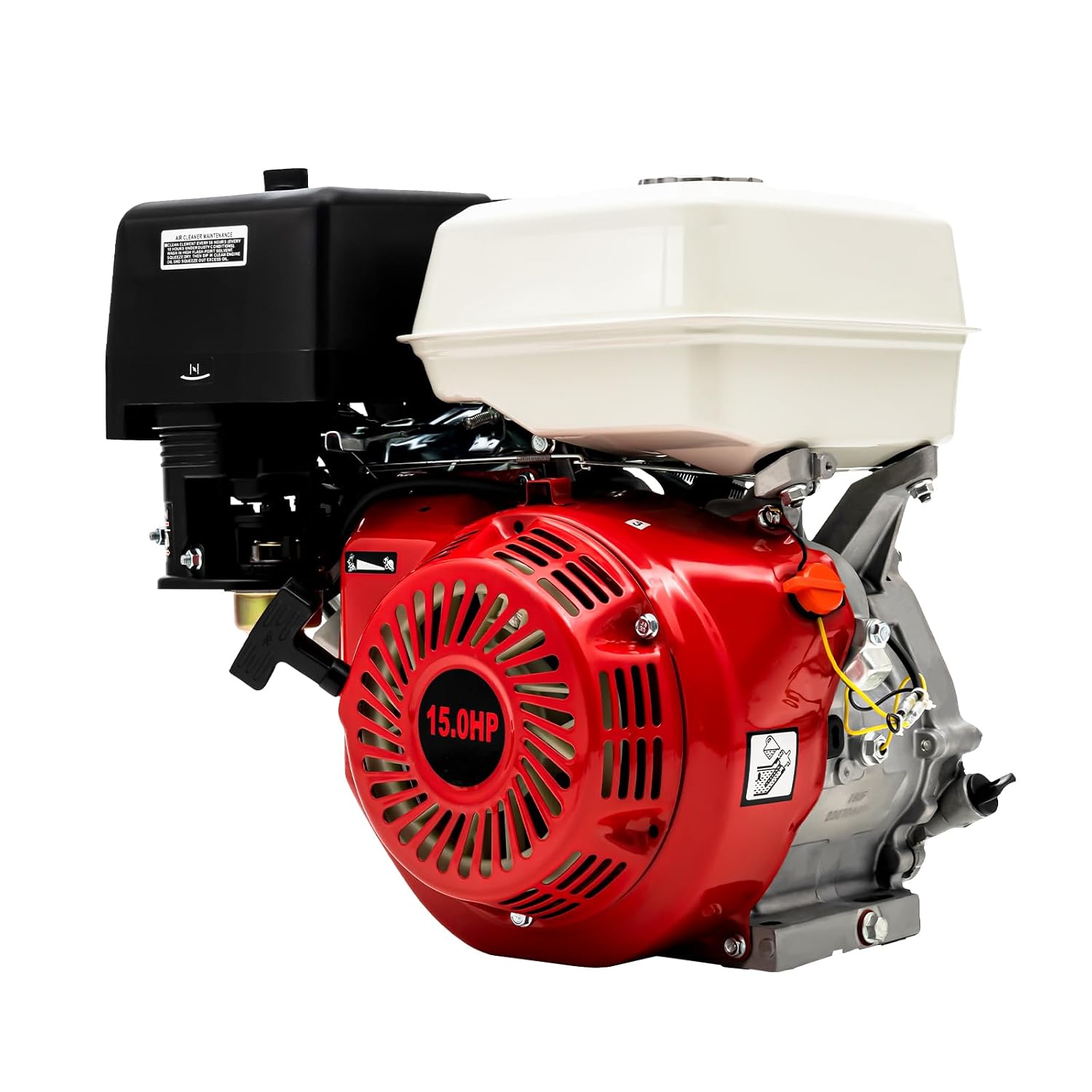 15HP Gas Engine Motor, 420CC 4 Stroke OHV Pull Start 3600RPM Industrial Grade Gasoline Powered Multi-Use Engine Air Cooled for Water Pump Go-Karts Lawnmowers