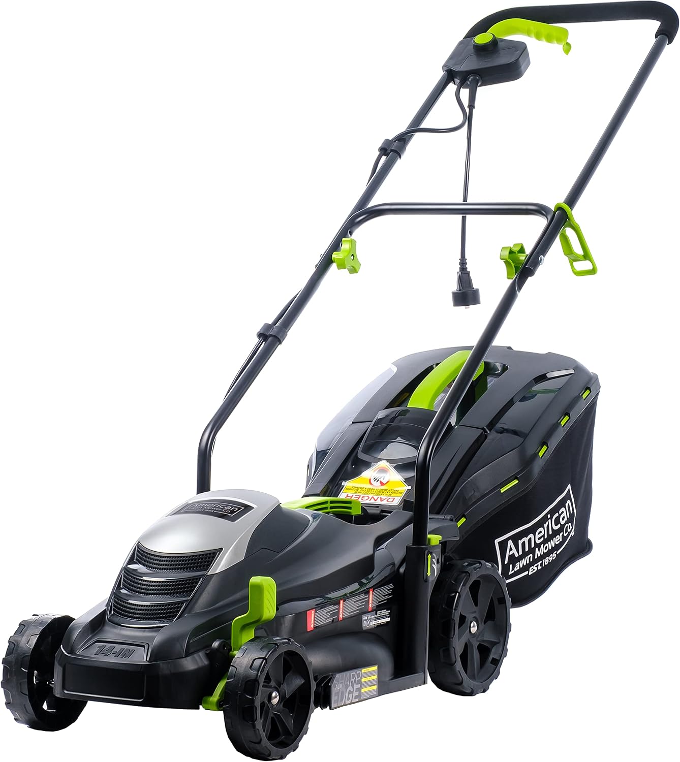 American Lawn Mower Company 50514 14' 11-Amp Corded Electric Lawn Mower, Black