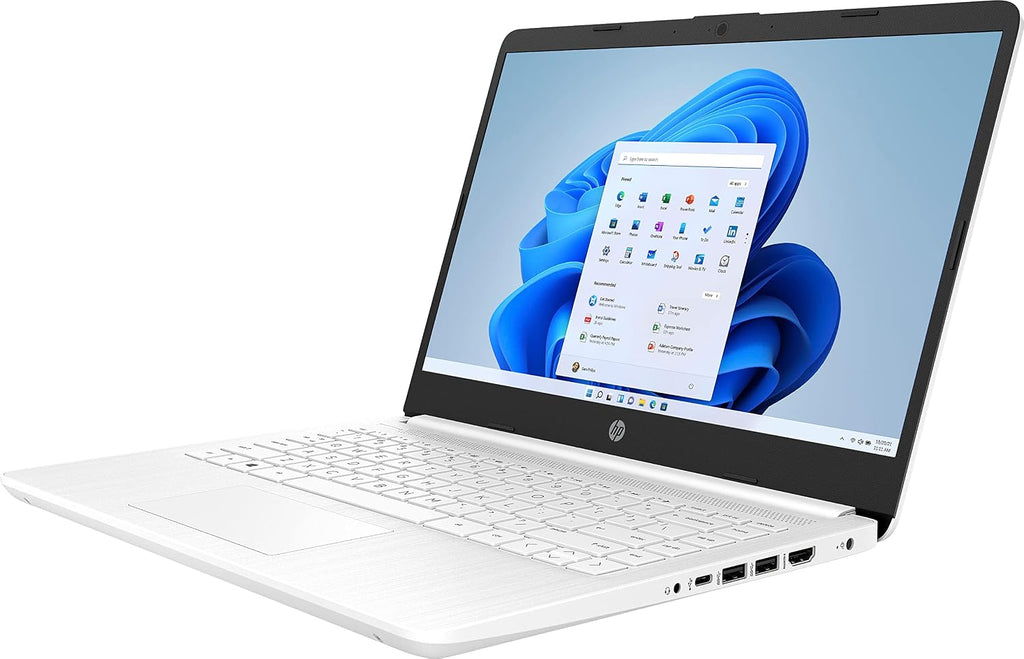 HP 14' Ultral Light Laptop for Students and Business, Intel Quad-Core N4120, 8GB RAM, 128GB Storage(64GB eMMC+64GB Ghost Manta SD Card), 1 Year Office 365, Webcam, HDMI, WiFi, USB-A&C, Win 11 S