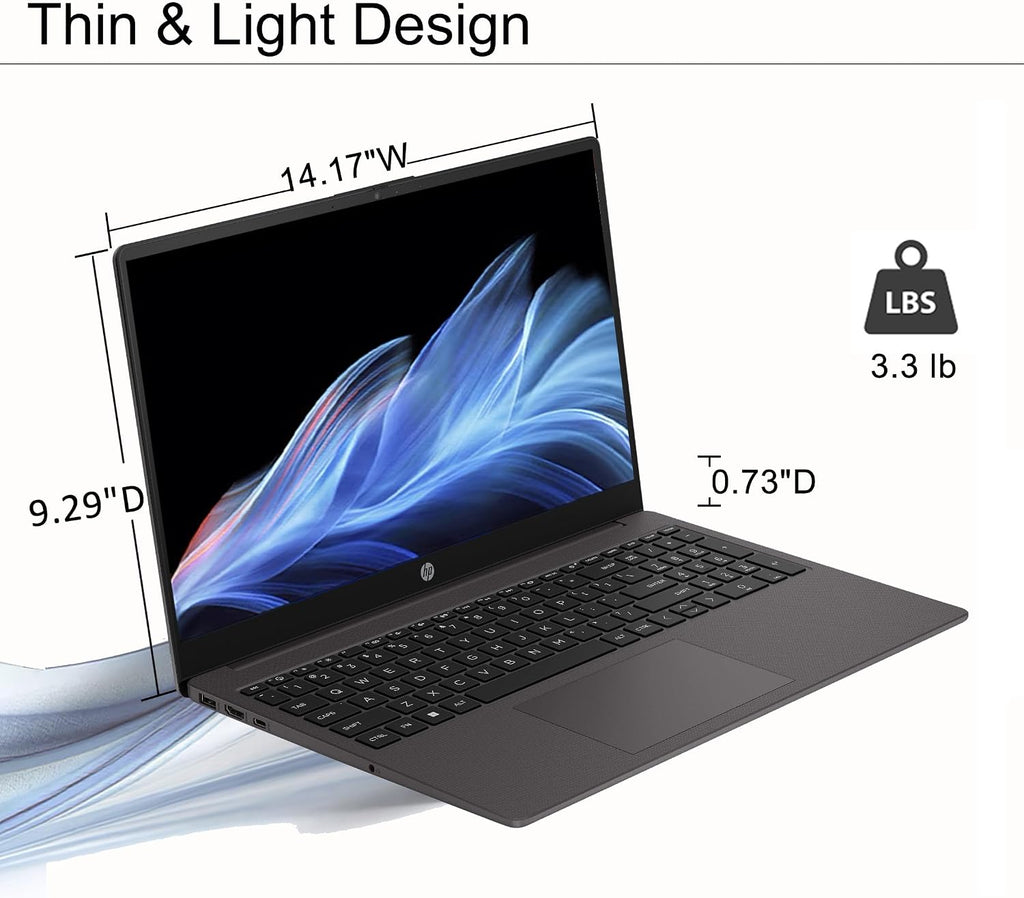 HP 255 G10 Business Laptop (15.6' FHD Anti-glare, AMD Ryzen 7 7730U (> Intel i7-1355U) 32GB RAM, 1TB SSD) for Home, Student, Military Grade, Webcam w/Shutter, Numeric Keypad, Wi-Fi 6, Win 11 Pro