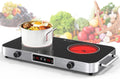 VBGK Cooktop,110V 2200W Stove with Knob Control,9 Power Levels, Kids Lock & Timer,LED touch control,Overheat Protection Stove Top,12 Inch desktop 2 burner cooktop