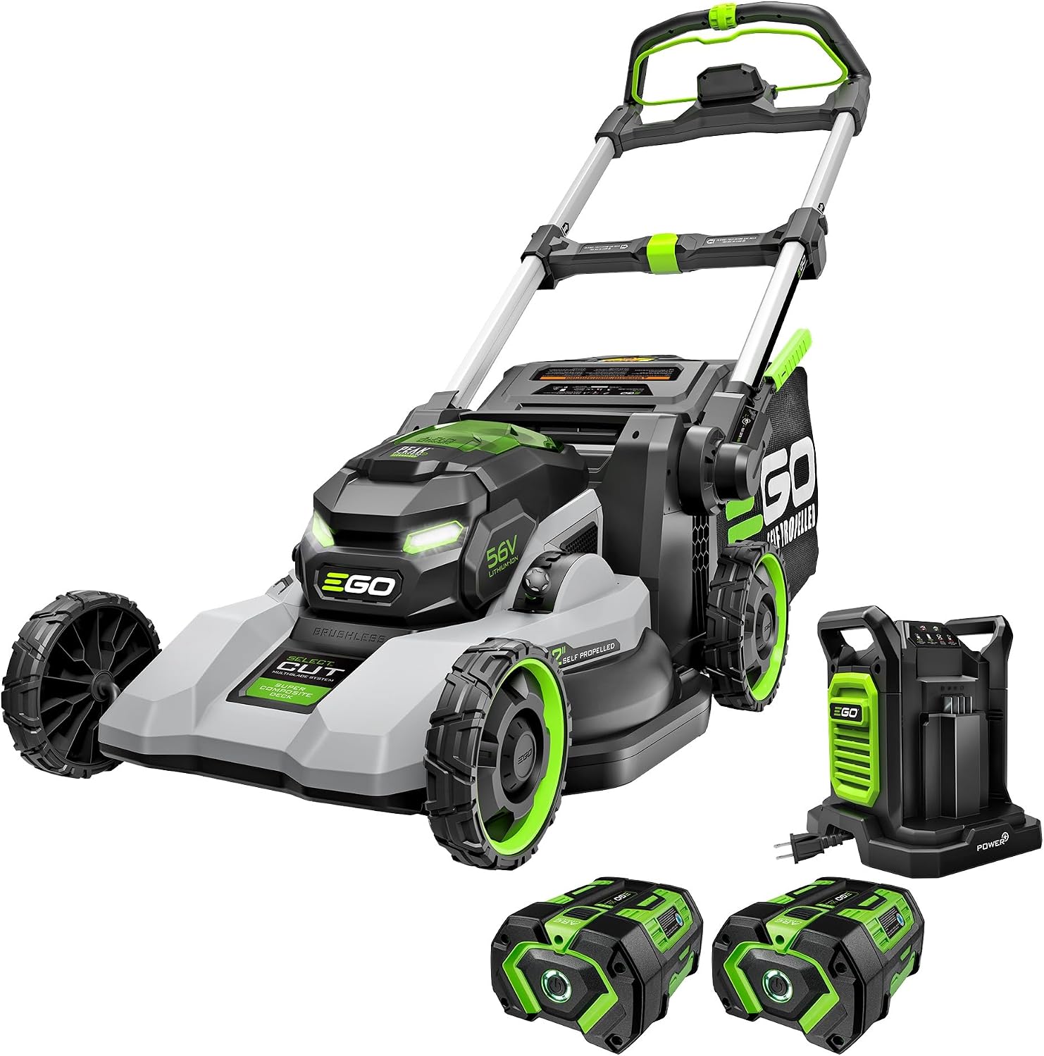 EGO POWER+ Electric Lawn Mower, Self-Propelled Cordless with 22' Super Composite Deck, Includes (2) 56V 6.0Ah Batteries and 560W Charger - LM2244SP-2