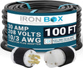 IronBox Electric - Heavy-Duty L21-30P to L6-30R Connector Plug Adapter - 10/3 AWG - 30 Amps & 208V Rated - Reliable Power Solution for Generators, Transfer Switches, and Industrial Equipment(100 foot)