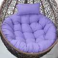 Generic Egg Chair Cushion Replacement, Round Hanging Basket Rocking Chair Cushion with Headrest, Indoor Outdoor Porch Backyard Patio Hammock Swing Replacement Cushion, Light Purple, 45 x 45 Inches