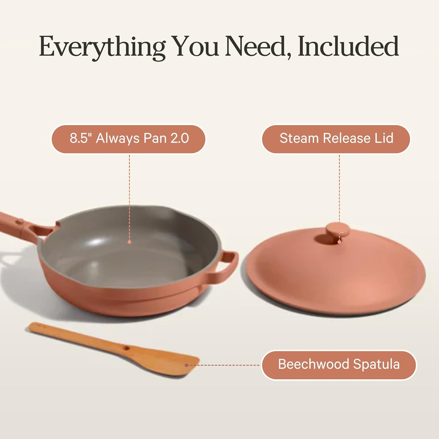 Our Place Mini Always Pan | 8.5' Ceramic Pan with Modular Lid & Beechwood Spatula | Patented 10-in-1 Nonstick, Non-Toxic Cookware Made Without PFAS | Induction & Oven-Safe up to 450°F | Spice