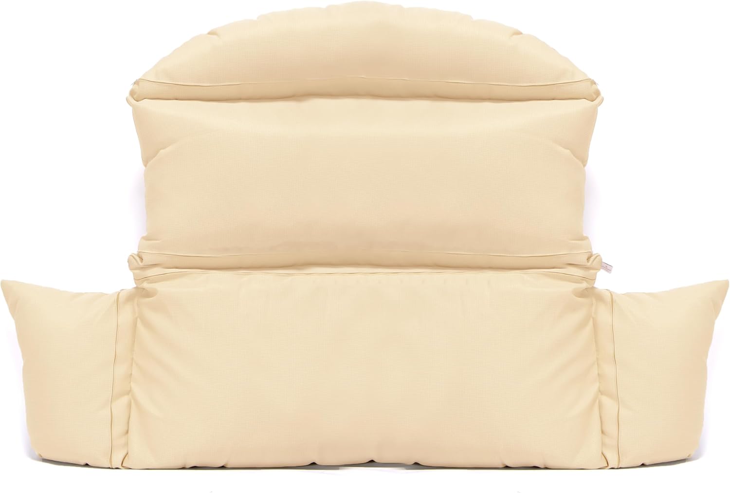 LeisureMod 2-Person Hanging Egg Chair Cushion, Quick-Drying Fabric with Soft Cotton Filling, Weather-Resistant Outdoor Seat Cushion, Machine Washable, Cream