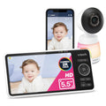 VTech Smart HD Plus WiFi Baby Monitor – 2K Camera, 5.5' HD IPS Screen, 24X Pan Tilt Zoom, Multi-Color Night Light, Free App