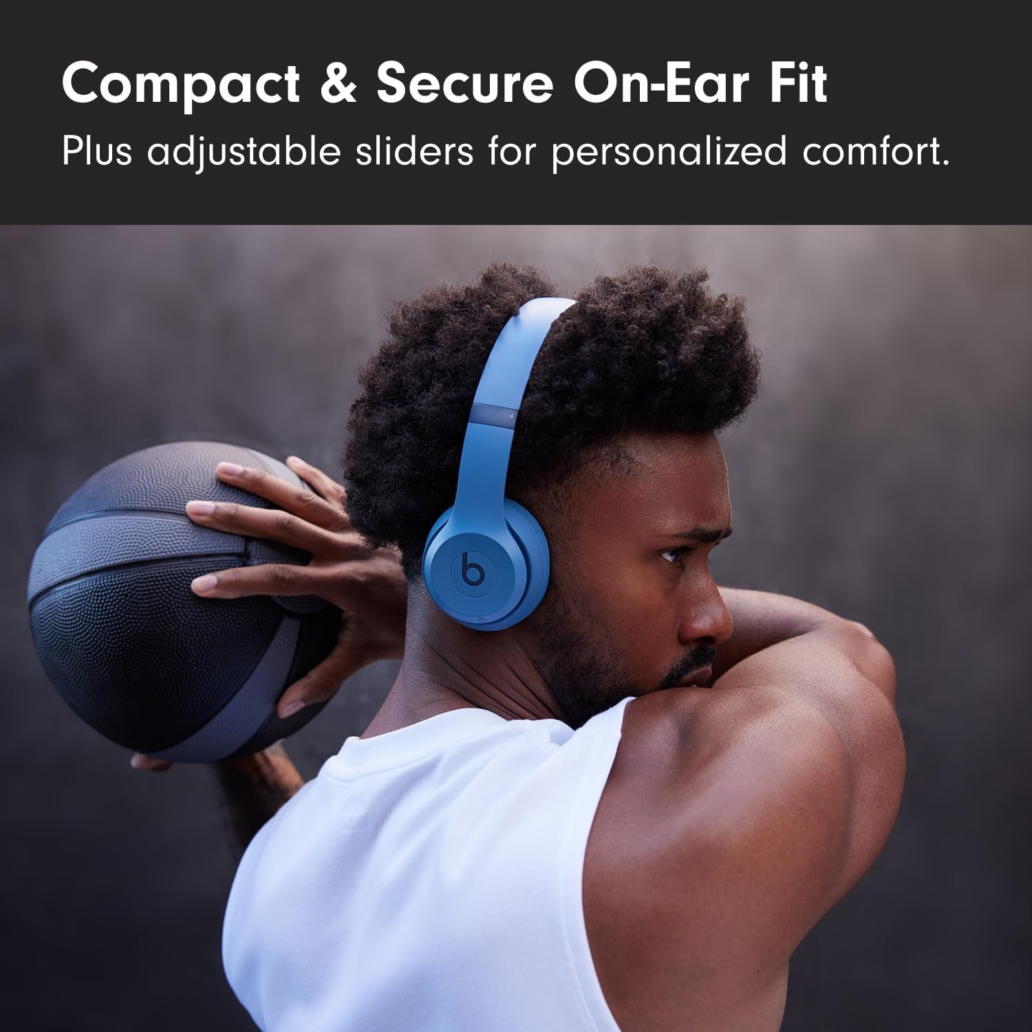 Beats Solo 4 - Wireless On-Ear Bluetooth Headphones, Up to 50-Hour Battery Life, Ultra-Lightweight Comfort, Powerful and Balanced Sound, Apple & Android Compatible - Slate Blue