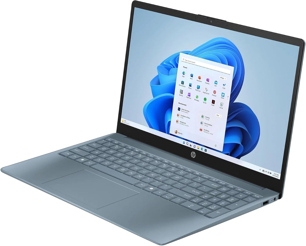HP 15.6' Portable Laptop (Include 1 Year Microsoft 365), HD Display, Intel Quad-Core N200 Processor, 16GB RAM, 128GB Storage, Wi-Fi 6, Webcam, HDMI, Numeric Keypad, Windows 11 Home, Moonlight Blu