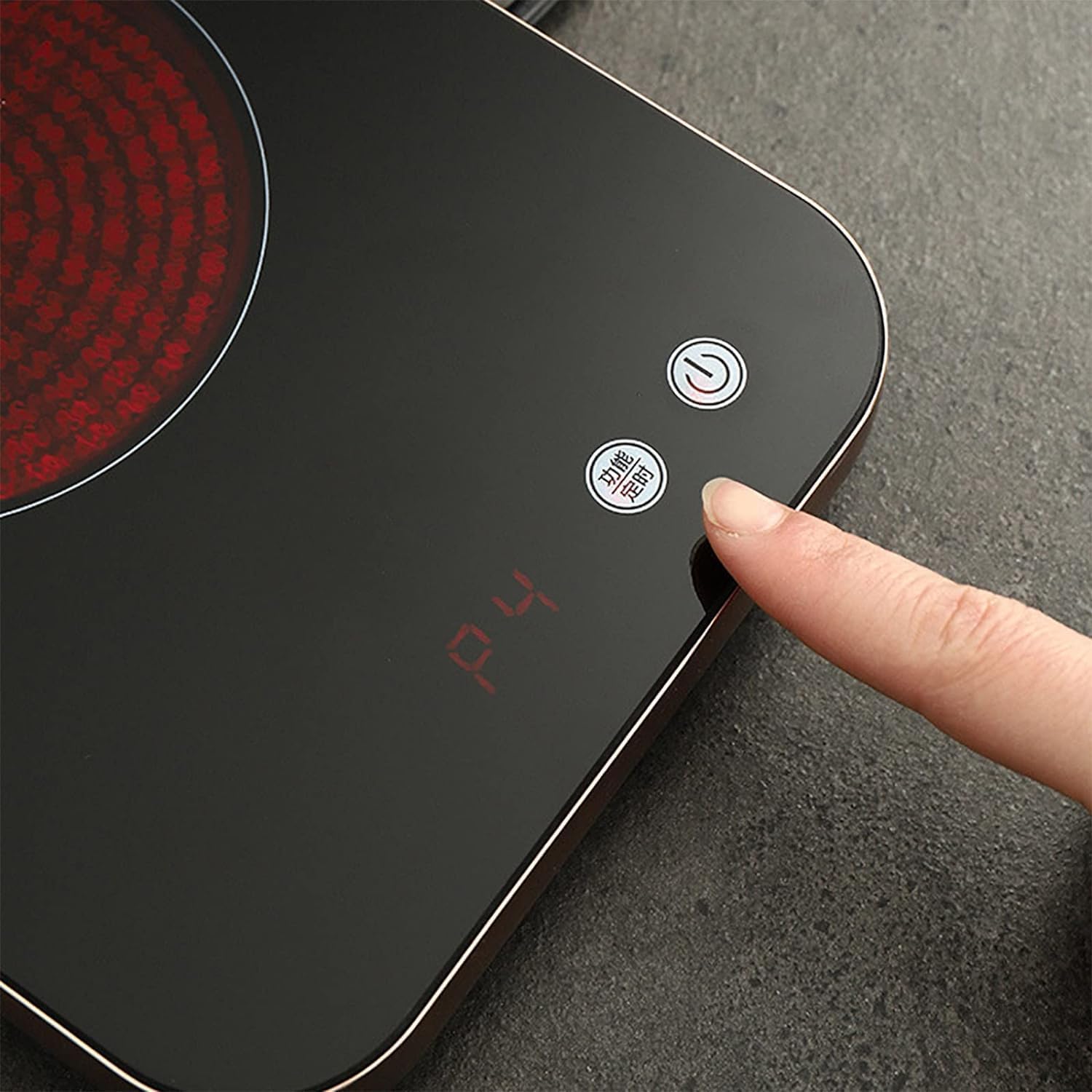 Portable Induction Cooktop, 800W Electric Mini Stove with LCD Touch Screen Control, 4 Heat Speed, Auto-Shut-Off, Constant Temperature Energy Saving, for Boiling Water, Making Tea and Coffee
