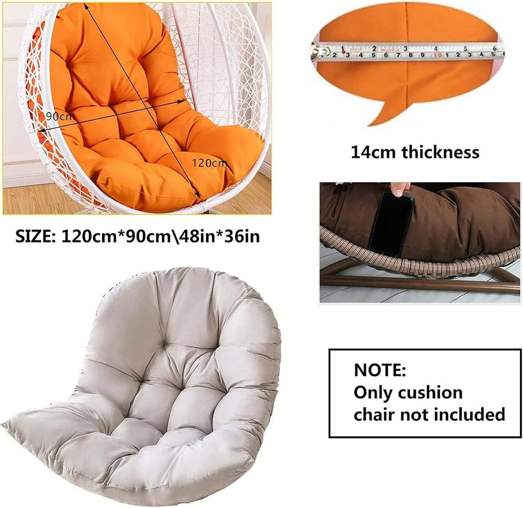 Waterproof Rocking Chair Cushion Detachable Washable Household Garden Hanging Chair Cushions with Comfort Non-Slip Bottom, Papasan Swing Cushion for Indoor/Outdoor(Color:A)