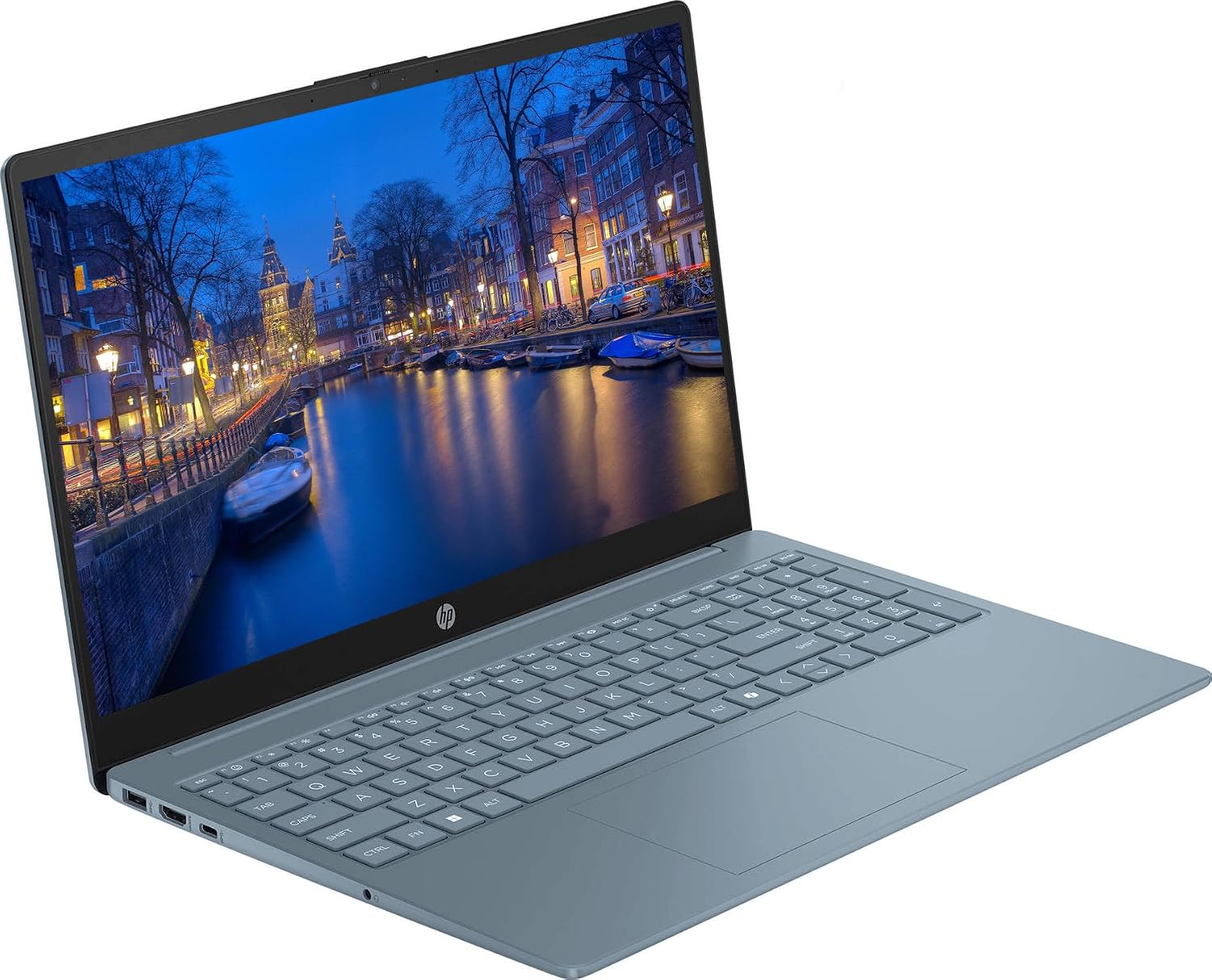 HP Portable 15'' HD Micro-Edge IPS Laptop, Intel Pentium Processor Up to 3.68GHz, 4GB DDR4, 128GB SSD, HDMI, Webcam, Ultra-Fast 6th Gen WiFi, Windows 11 OS, Dale Blue, Renewed