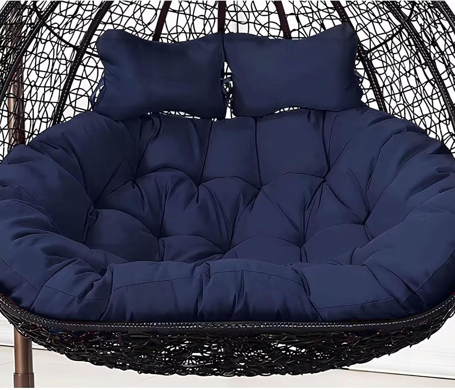 2 Seater Egg Chair Swing Cushion Outdoor, Washable Hanging Egg Chair Cushions Replacement, Large Single Chair Pads Nest Shaped Seat Cushions, Thick Soft Solid Color Chair Back Pillow