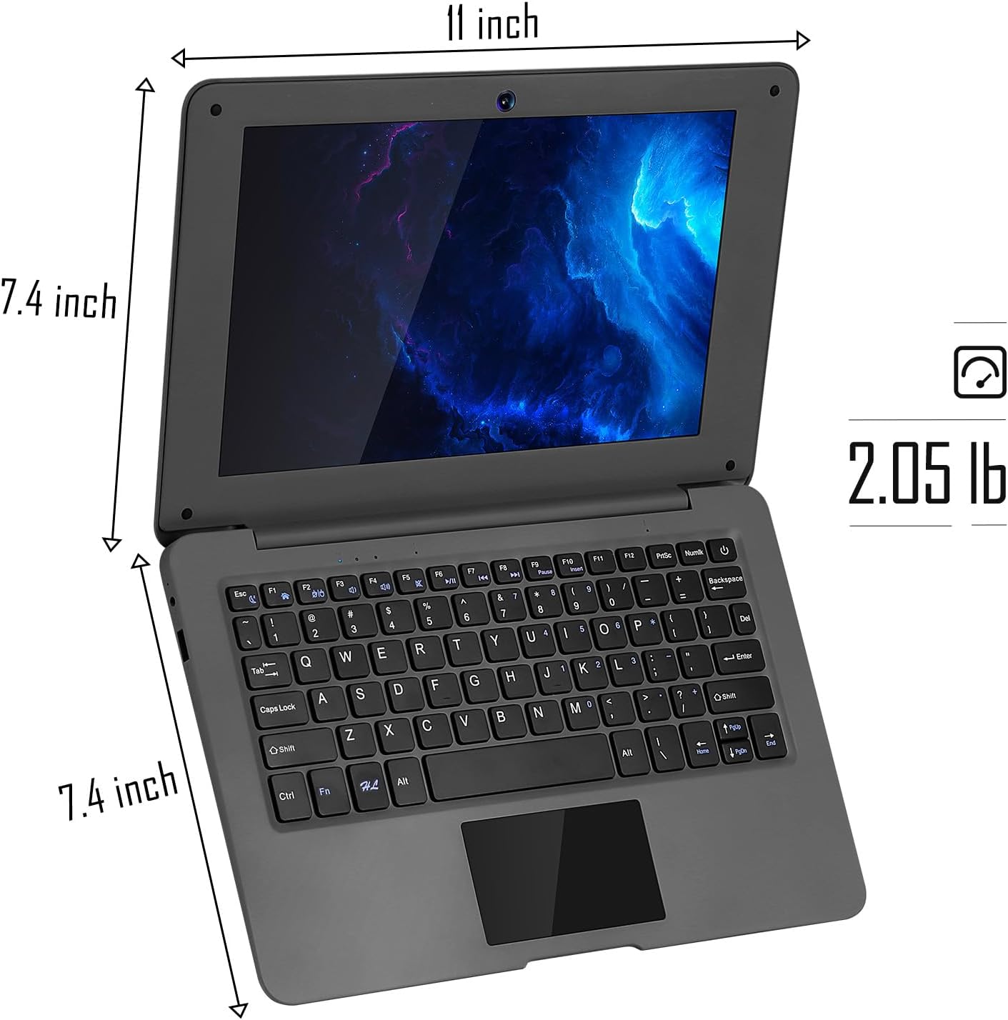 G-Anica Laptop Computer(10.1 inch), Quad Core Powered by Android 12.0, Netbook Computer with WiFi, Webcam and Bluetooth, Mini Laptop with Bag, Mouse, and Mouse Pad for Kids and Adults（Black）