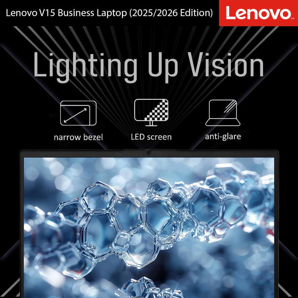 Lenovo 2026 Business and Student Laptop, Intel Powerful Processor, 16GB DDR5, 2TB PCIE, 15.6' FHD Anti-Glare Display, Fast Charging Speed, 14.5-Hour Battery Life, Windows 11 Pro with MS 365 for Web