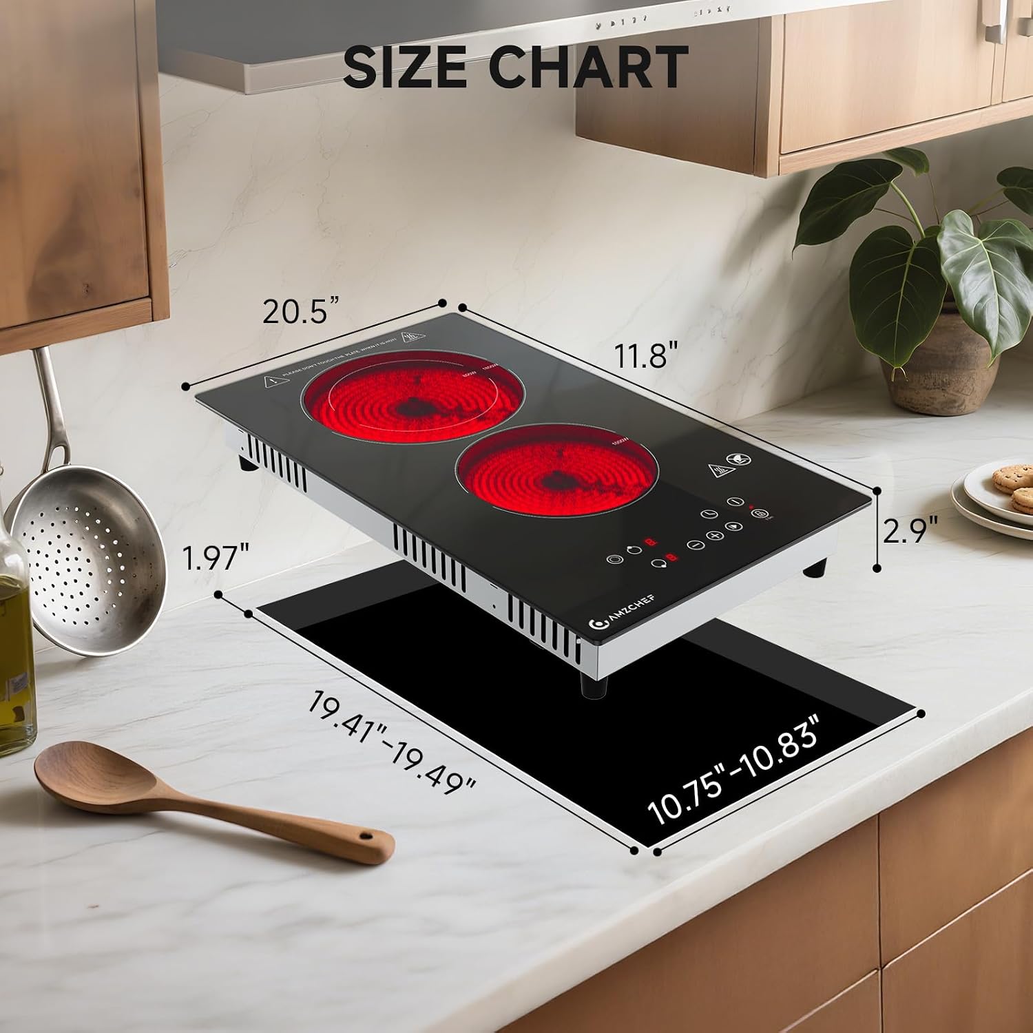 AMZCHEF 2-Burner-Electric-Cooktop & AMZCHEF Portable Induction Cooktop