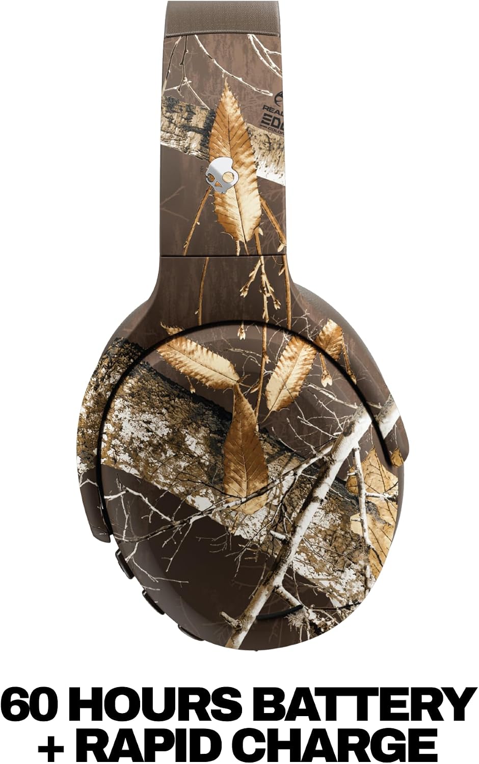 Skullcandy Crusher ANC 2 Wireless Over-Ear Bluetooth Headphones with Multi-Sensory Bass, Active Noise Cancelling, Up to 60 Hours Battery, Microphone for iPhone Android - Realtree Edge Colors Espresso