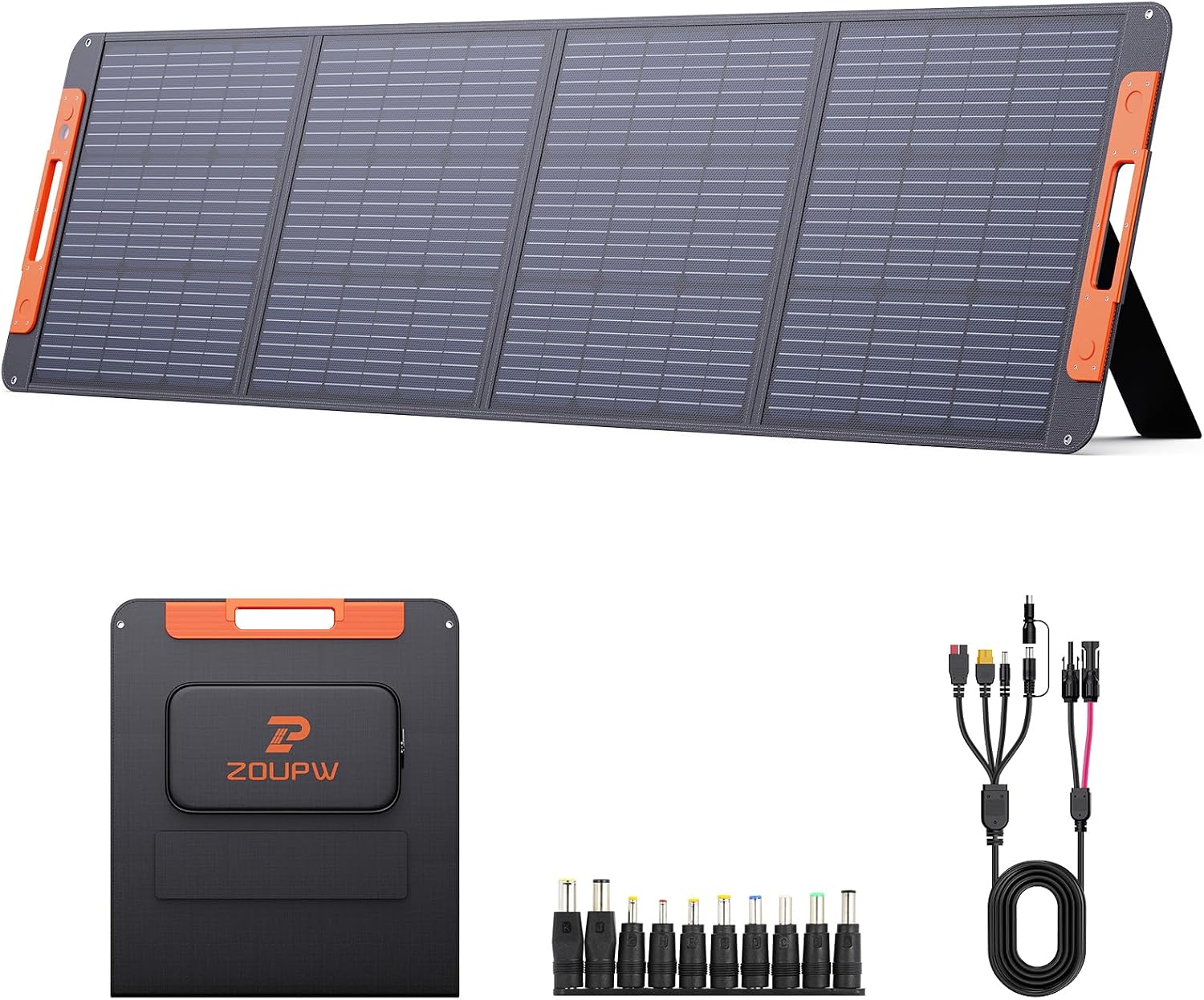 200W Portable Solar Panel for Power Station,23.5% Efficiency Mono Foldable Solar Charger with Solar Angle Guide for Jackery/Bluetti/EcoFlow/Anker,IP67 Waterproof for Camping RV Off-Grid Backup