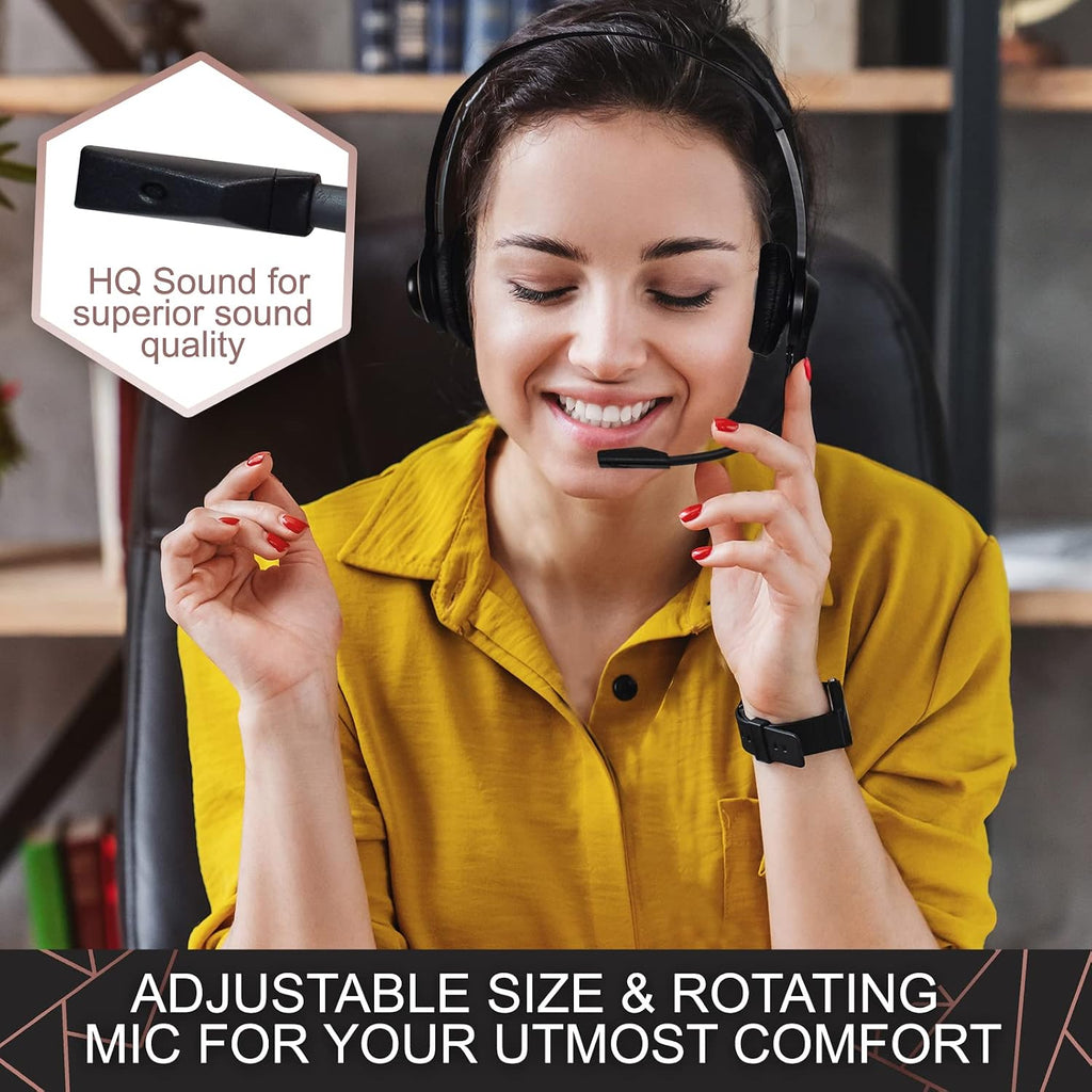 Sonitum Bulk Headsets With Microphone (10 Pack) - Noise Canceling Computer Headset For Office, Meetings, Chat- Comfortable Over-Ear PC Headphones With Rotating Mic- 3.5 Jack For Universal Connectivity