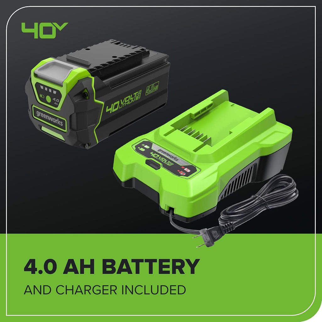 Greenworks 40V 17' Cordless Lawn Mower – Brushless Motor, 4.0Ah Battery & Charger (75+ Compatible Tools), 2-in-1 Mulch/Bag