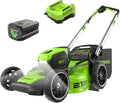 Greenworks 80V 21' Cordless Push Lawn Mower – Brushless Motor, LED Lights, 4.0Ah Battery & Rapid Charger (75+ Compatible Tools)