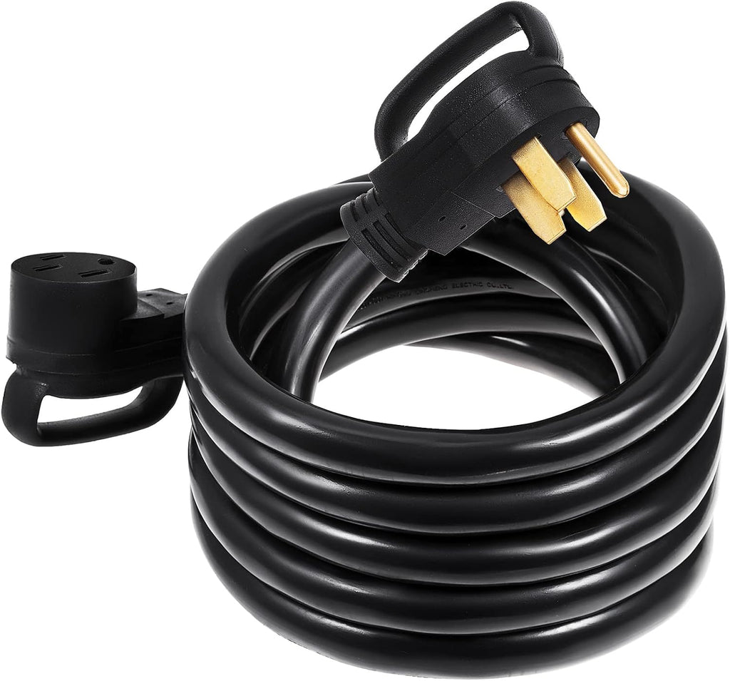 VEVOR 50FT 50Amp RV Extension Cord NEMA N14-50P to N14-50R, 125 / 250V Heavy Duty STW 6/3+ 8/1 RV Power Cord, for EV Charging and RV Trailer Campers