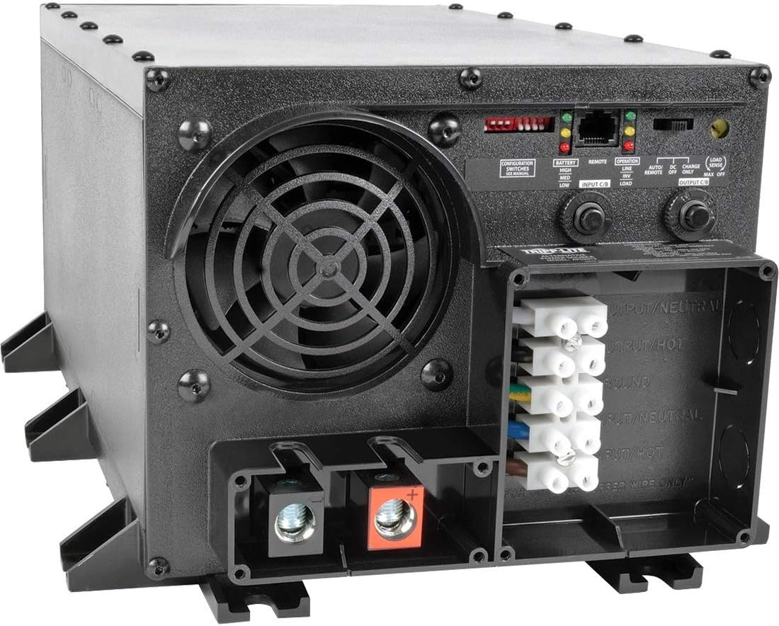 Tripp Lite Power Inverter / Charger, Auto Transfer Switching, 2000W, 12VDC, 120V, Hardwired, for RVs, Trucks, Fleet Vehicles & Emergency Vehicles (APS2012)
