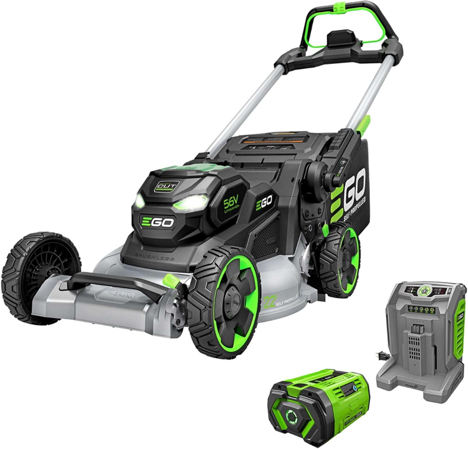 EGO POWER+ Electric Lawn Mower, Self-Propelled Cordless with 22' Aluminum Deck, Select Cut and Touch Drive, Includes 56V 10.0Ah Battery and Charger - LM2206SP