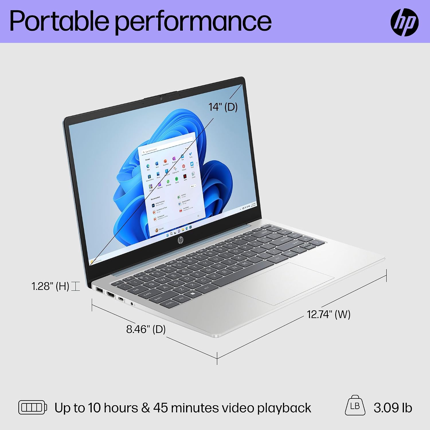 HP 14 Ultrabook Laptop Computer 2025 Premium Lifetime Office 2024, Copilot AI, 8-Core Intel Core i3, 16GB RAM, 1TB Storage (500GB SSD + 500GB Ext), Wi-Fi 6, Long Battery, Win 11 Pro, HubxcelAccessory
