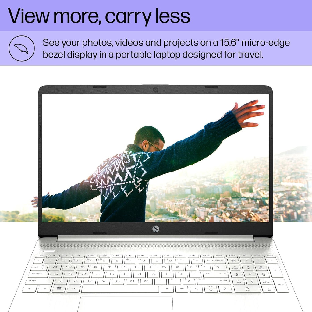 HP 15 inch Laptop, FHD Non-Touch Display, Intel Core i5, 8GB RAM, 256GB PCIe SSD, Intel UHD Graphics, Windows 11 Home, Natural Silver, 15-dy2795wm