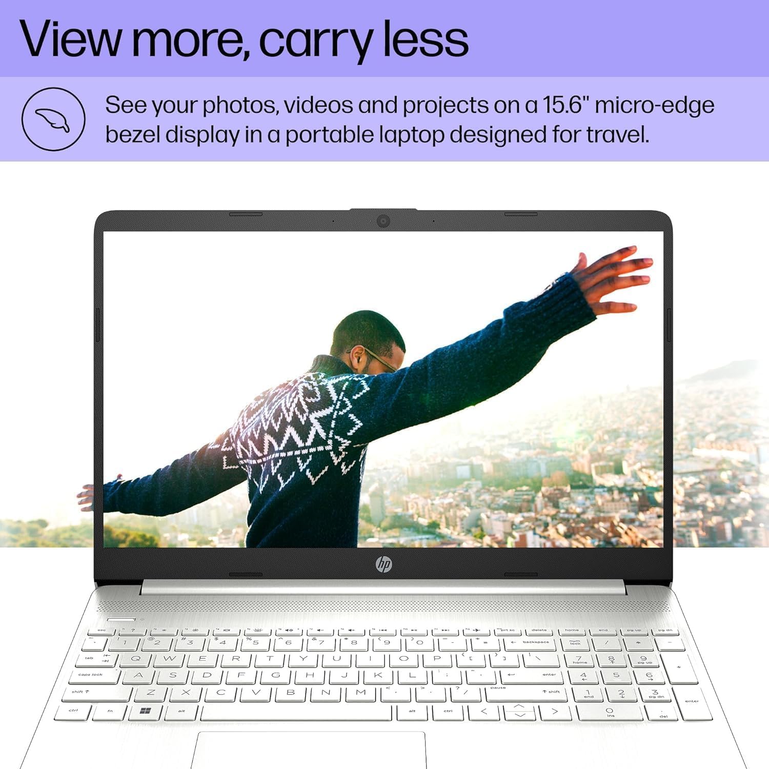 HP 15 inch Laptop, FHD Non-Touch Display, Intel Core i5, 8GB RAM, 256GB PCIe SSD, Intel UHD Graphics, Windows 11 Home, Natural Silver, 15-dy2795wm