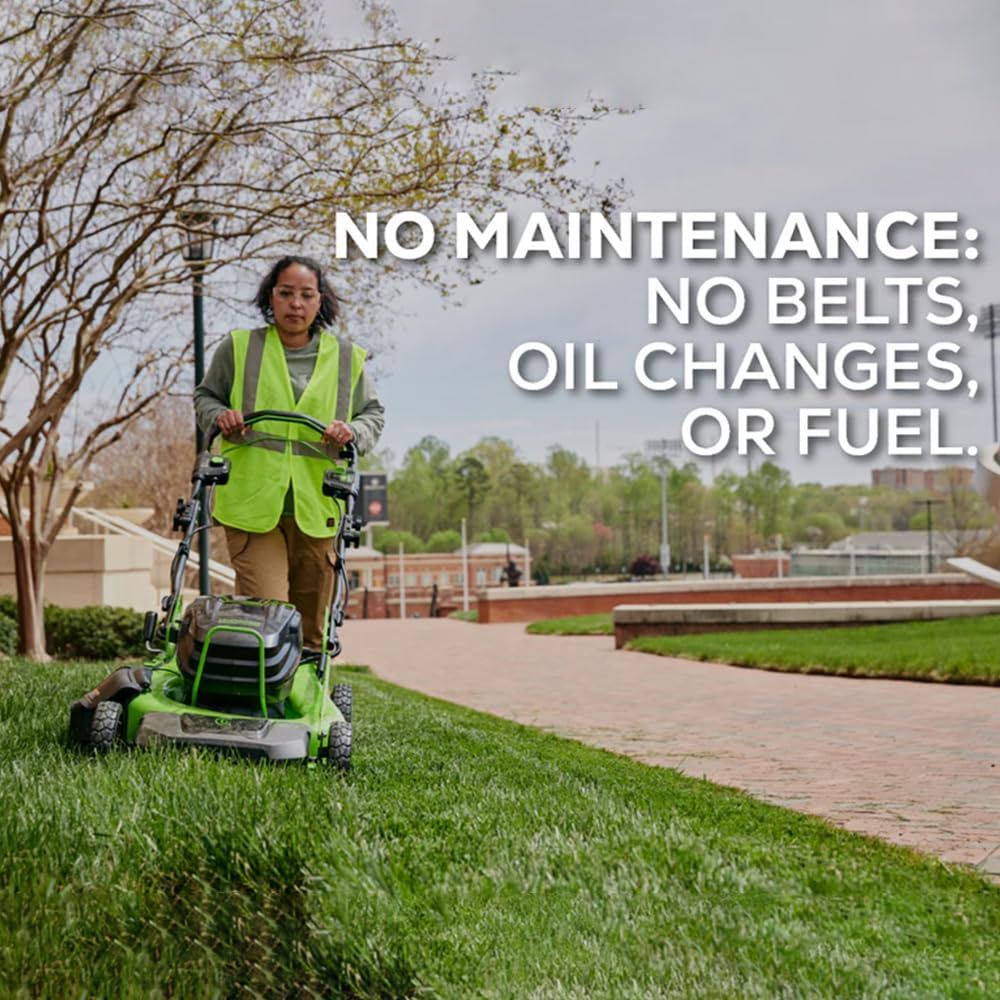 Greenworks 82V 21' Self-Propelled Lawn Mower, 8.0Ah Battery + Dual Port Charger
