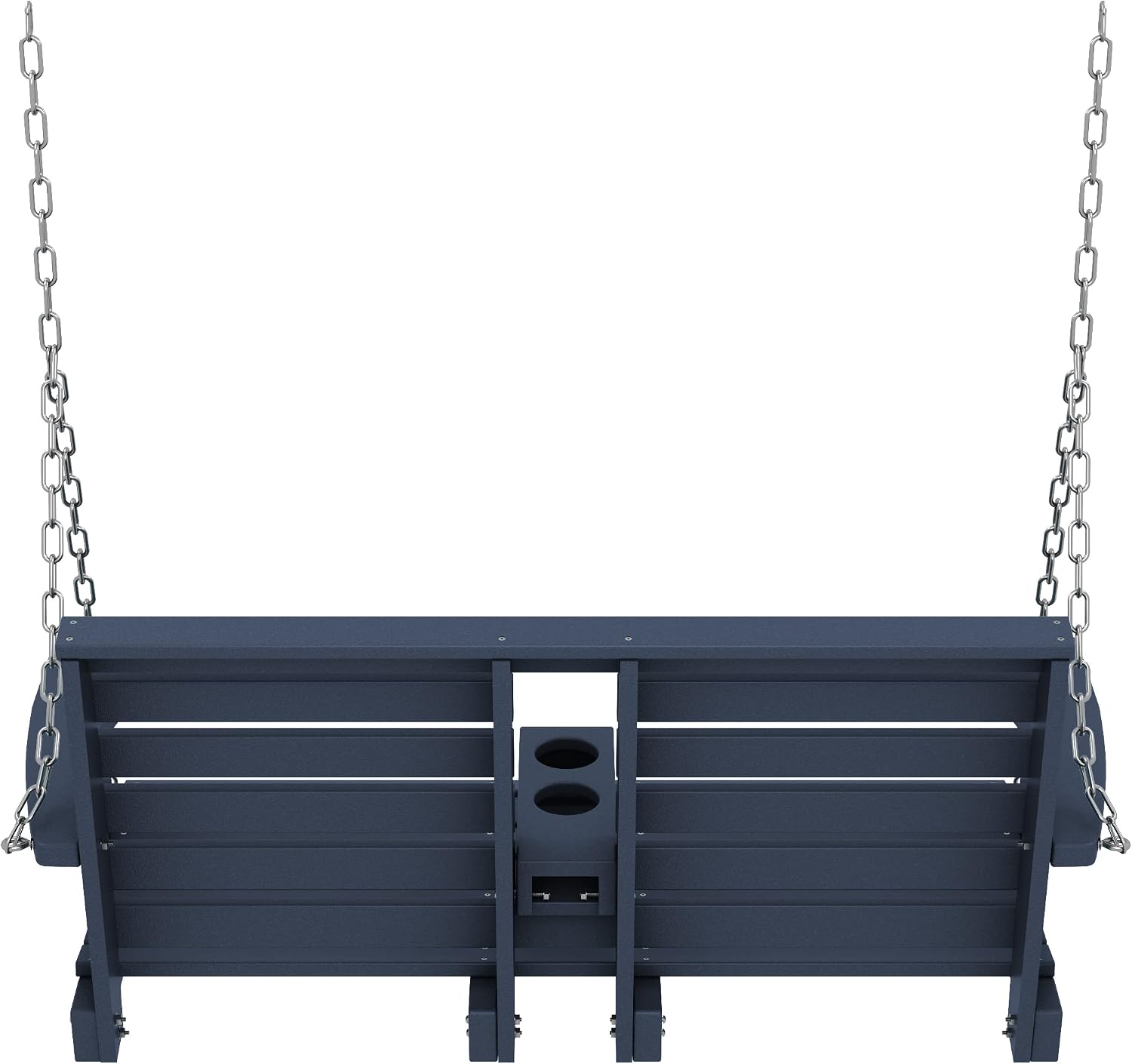 KINGYES Outdoor Hanging Porch Swing, 2 Seat Patio Swing Chair with Cup Holders, Waterproof Swing Chair Bench for Courtyard & Garden, 660LBS Weight Capacity, Blue