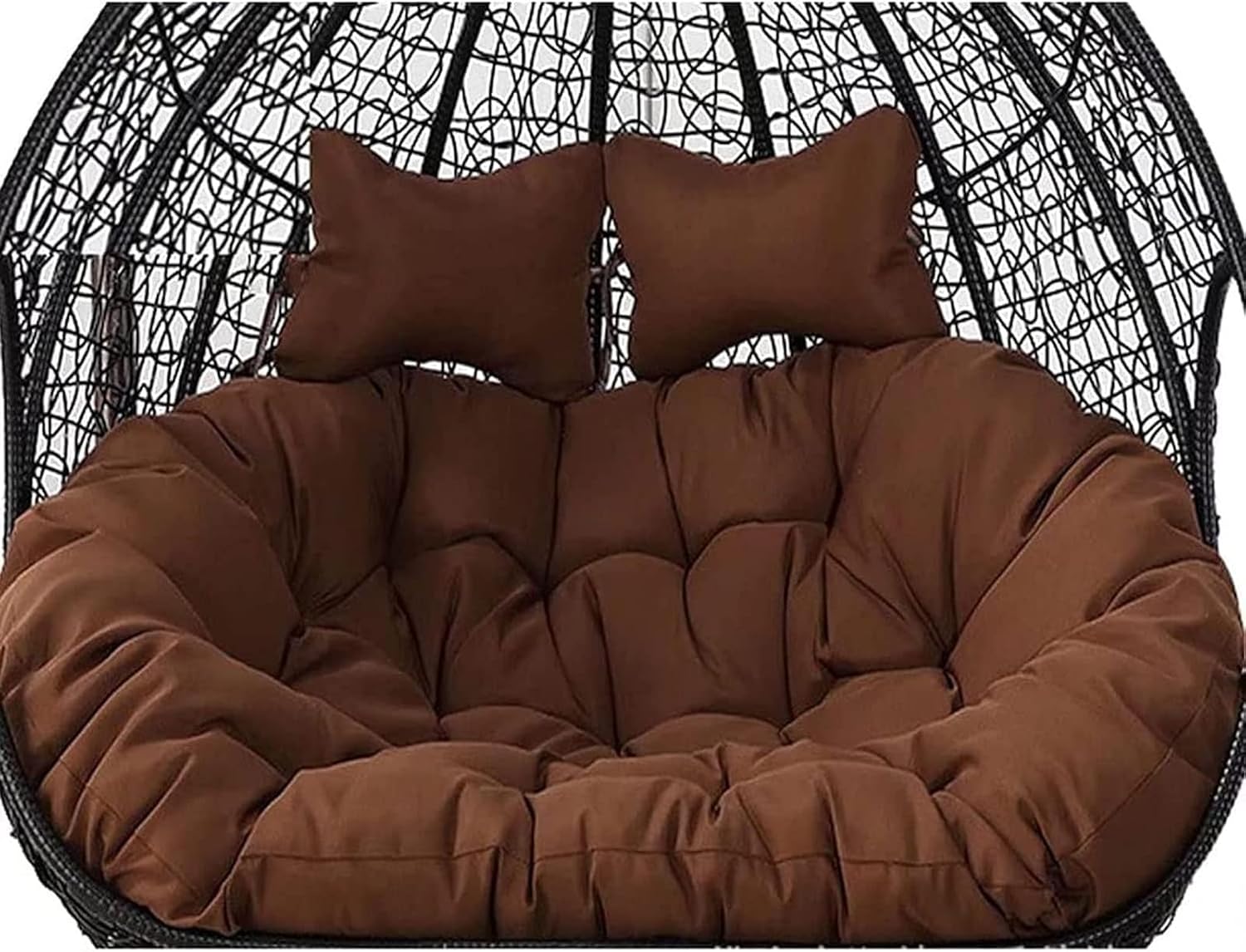 2 Person Egg Chair Cushion Replacement, Double Hanging Rattan Chair Cushion, Hanging Rocking Chair with 2 Adjustable Headrests, Hanging Mattress for Patio Garden Furniture(G)