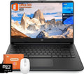 HP 14 inch Laptop Student Business, Intel Celeron CPU, 16GB RAM, 384GB Storage(128GB eMMC+256GB MSD), 1 Year Office 365, Intel UHD Graphics, Portable and Lightweight, Windows 11 Pro, W/Mouse