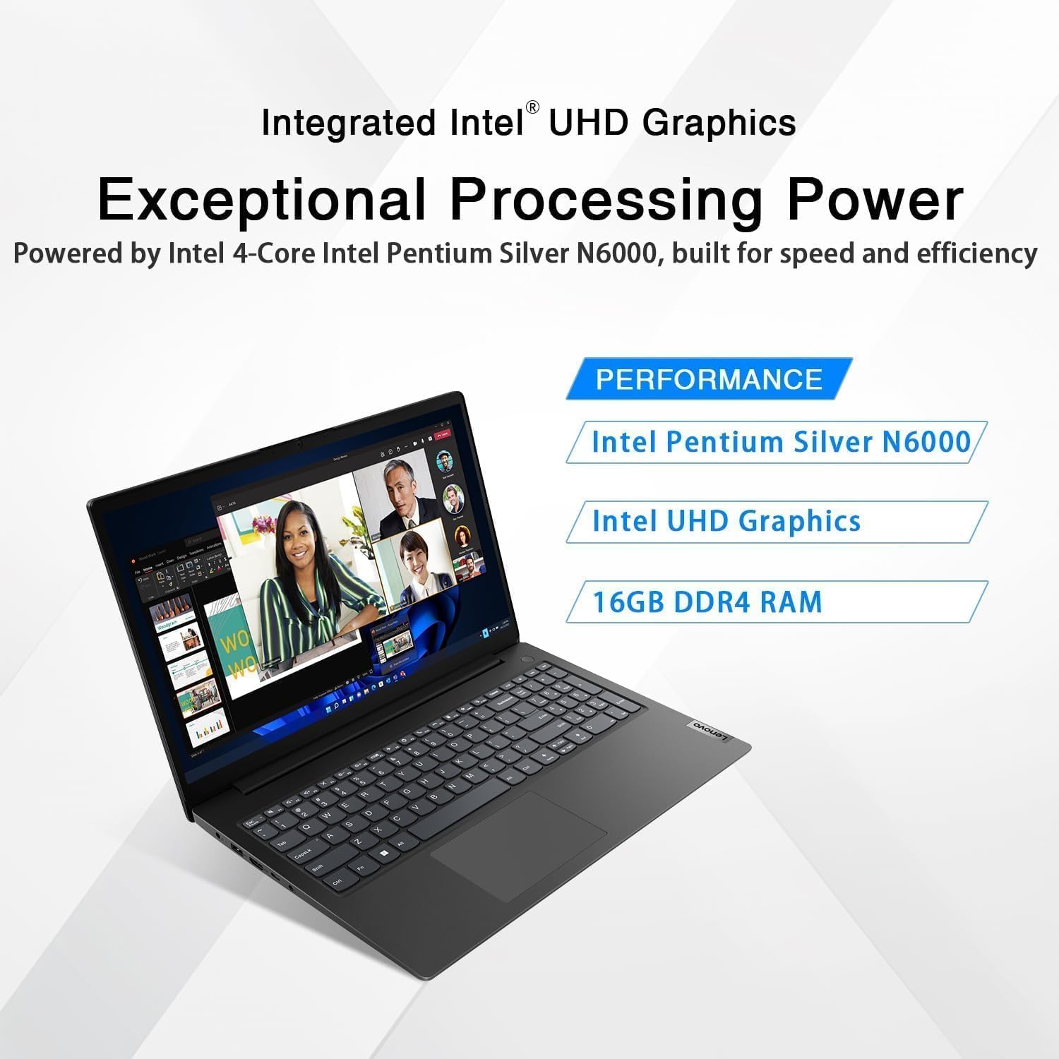 Lenovo V15 Business Laptop | 2025/2026 Edition | Intel Pentium 4-Core Processor | 15.6 FHD Screen (1920 x 1080) | 16GB RAM | 512GB SSD | Ethernet RJ-45 | Windows 11 Pro with Microsoft Office