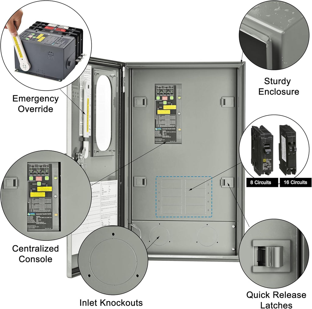 Nature's Generator Automatic 30A Transfer Switch with Inlet Box L14-30P UL Approved