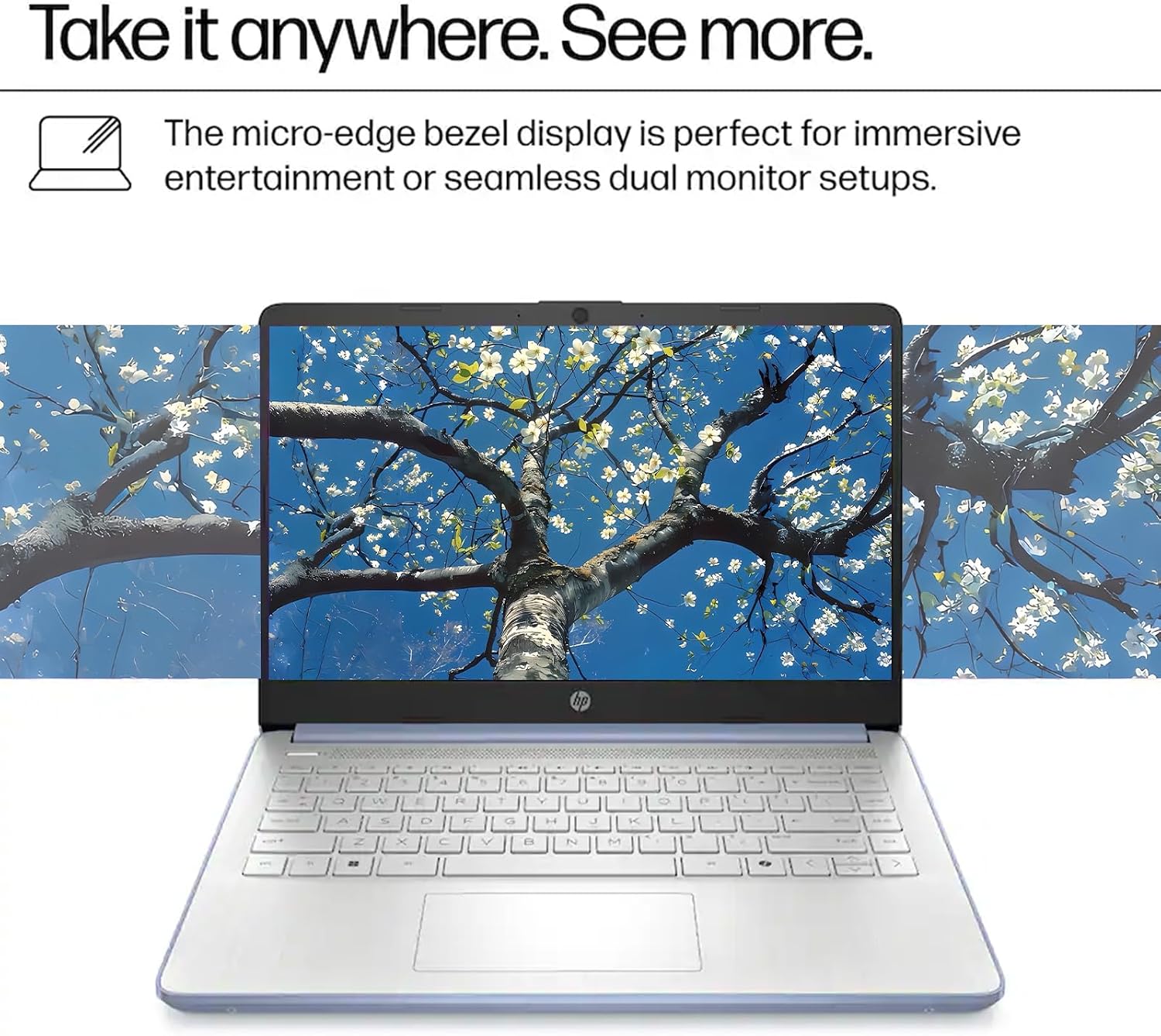 HP 14' HD Student Business Laptop, Intel Quad-Core N150, 8GB RAM, 128GB UFS, 1 Year Office 365, Webcam, HDMI, Bluetooth, WiFi, Win 11 Pro, Slim Design, Sky Blue