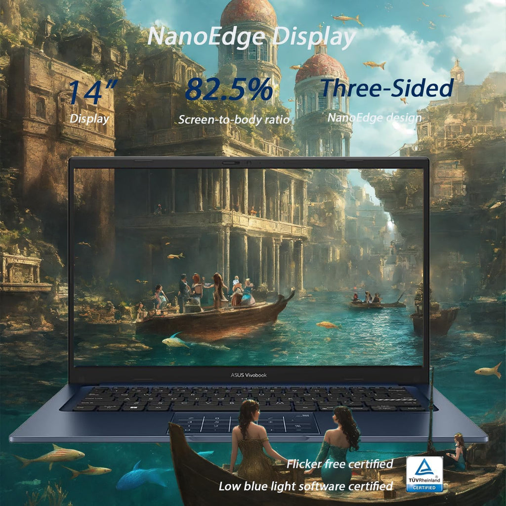 ASUS Vivobook 14 inch Laptop - Windows 11 Office Included - Intel Core i3-1315U Beat AMD Ryzen 5 4500U - 8GB RAM -128GB SSD -School Student Laptop- Computadoras Laptops Tradicionales