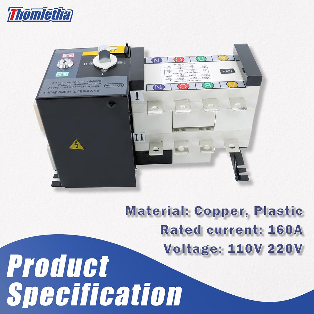 4P 160A Industrial Automatic Transmission Switch ATS AC Generator Set 220V Dual Power Switching Switch