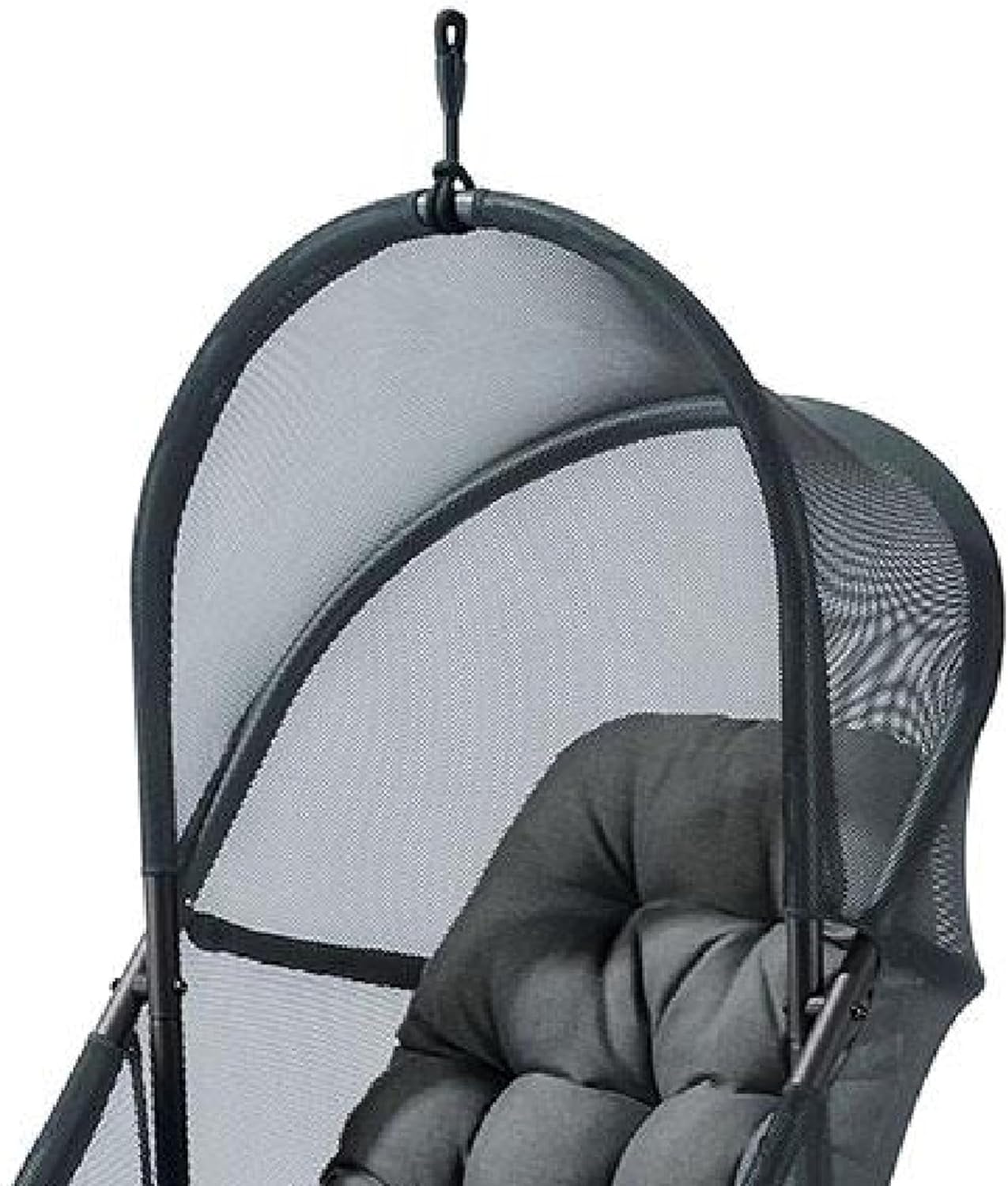 Bery Patio Hanging Swing Chair-Cushioned Dark Gray Mesh