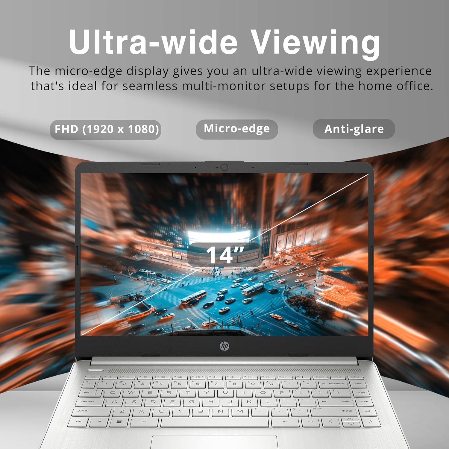 HP 14' FHD Anti-Glare Laptop, Intel i3-1215U, 8GB RAM, 512GB PCIe SSD, Intel UHD Graphics, Backlit Keyboard, HD Webcam, Wi-Fi, Bluetooth, Sliver, Windows 11 (Renewed)